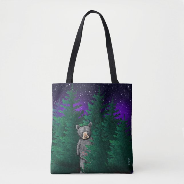 KiniArt Black Bear  Tote Bag (Front)