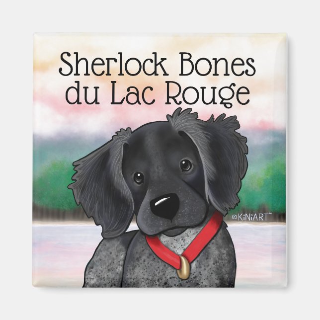 KiniArt Black Roan Brittany Magnet (Front)