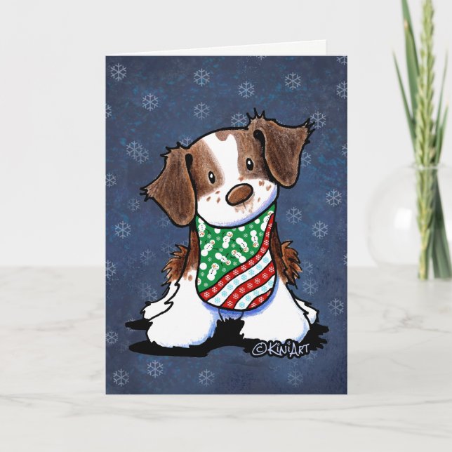 KiniArt Brittany Christmas Card (Front)