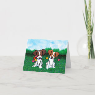KiniArt Brittany Dog Christmas Holiday Card