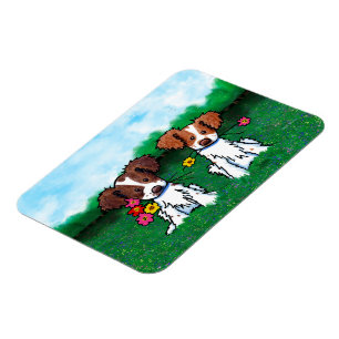 KiniArt Brittany Dog Christmas Magnet