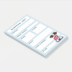 KiniArt Brittany Dog Grocery Shopping List Post-it Notes