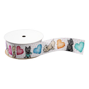 KiniArt™ Cairn Terrier Puppy Love Grosgrain Ribbon