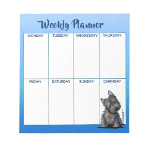 KiniArt Cairn Terrier Weekly Planner Notepad