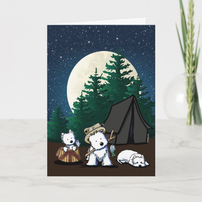 KiniArt Camping Westies Card (Front)