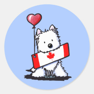 KiniArt Canadian Westie Classic Round Sticker