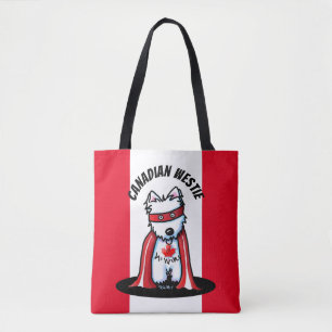 KiniArt Canadian Westie Superhero Tote Bag