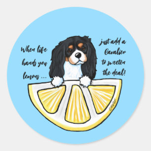 KiniArt Cavalier Life Lemons Classic Round Sticker