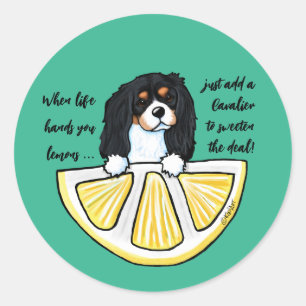 KiniArt Cavalier Life Lemons Classic Round Sticker