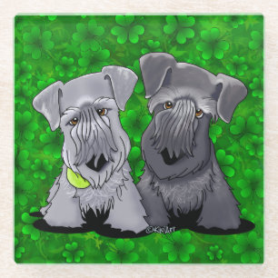 KiniArt Cesky Terriers Glass Coaster