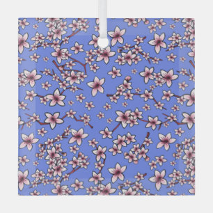 KiniArt Cherry Blossoms Glass Tree Decoration