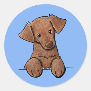 KiniArt Chocolate Lab Classic Round Sticker