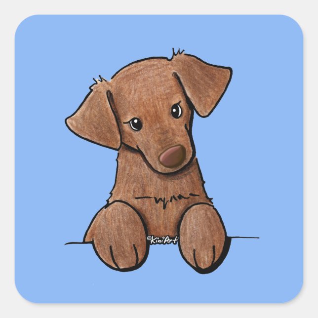 KiniArt Chocolate Lab Square Sticker (Front)