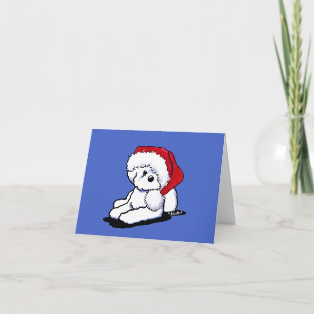 KiniArt Christmas Bichon Frise Thank You Card (Front)
