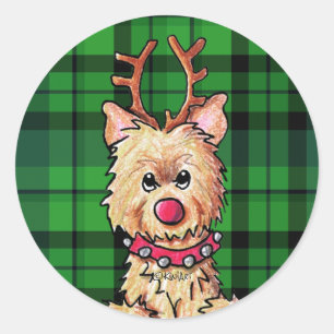 KiniArt Christmas Cairn Terrier Classic Round Sticker
