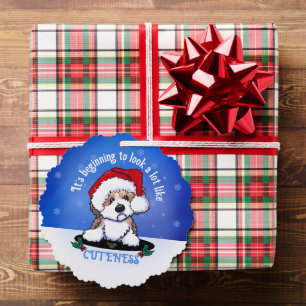 KiniArt Christmas Havanese  Tree Decoration Card
