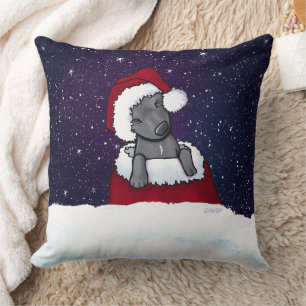 KiniArt Christmas Pittie Throw Pillow