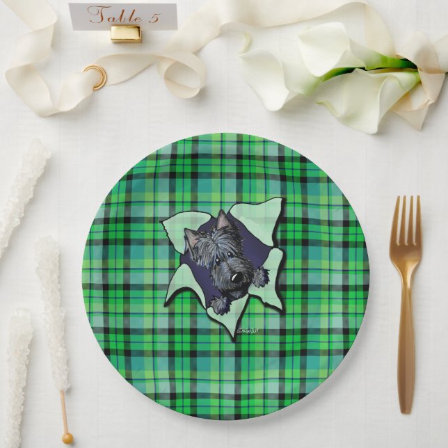 KiniArt Christmas Scottie BLAST Paper Plates (Wedding)