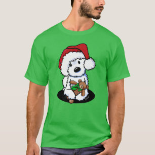 KiniArt Christmas Westie And Bear T-Shirt