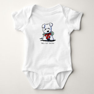 KiniArt Christmas Westie Terrier Puppy Baby Bodysuit