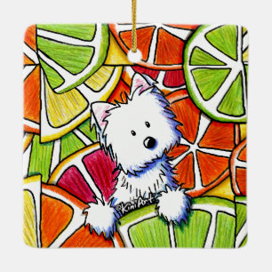KiniArt Citrus Westie Ceramic Ornament