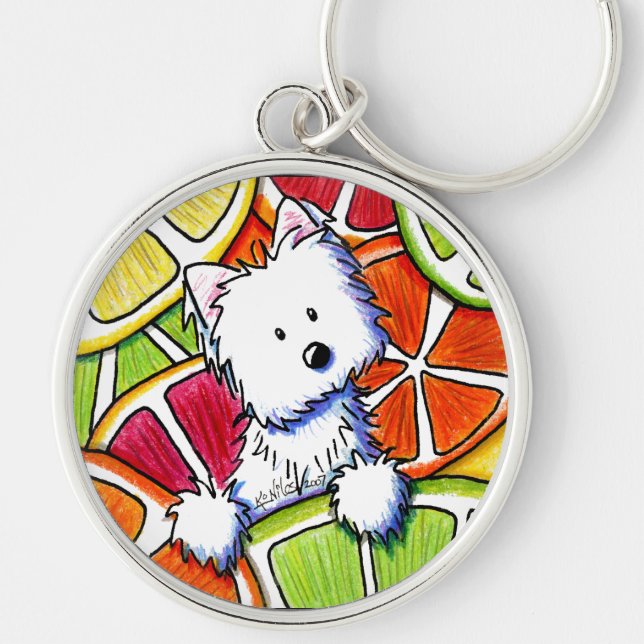 KiniArt Citrus Westie Keychain (Front)