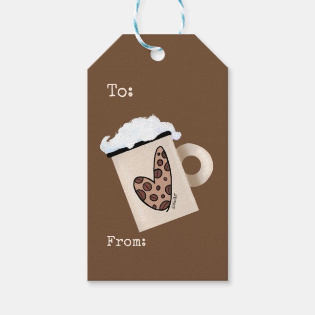 KiniArt Coffee Lover Gift Tag (Front)