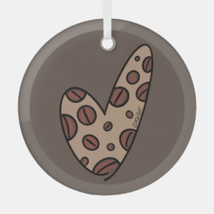 KiniArt Coffee Lover Glass Tree Decoration