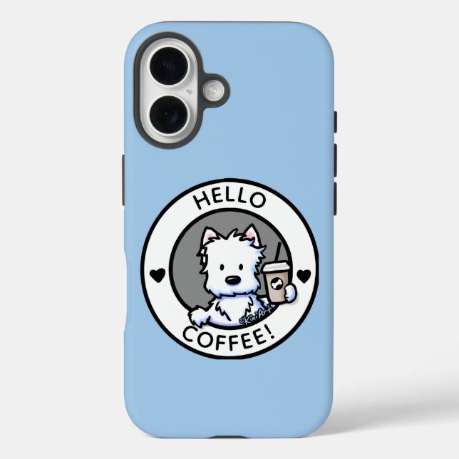 KiniArt Coffee Westie Case-Mate iPhone Case (Back)