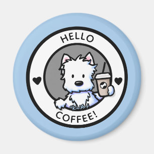 KiniArt Coffee Westie Magnet