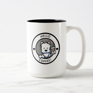 KiniArt Coffee Westie Two-Tone Coffee Mug