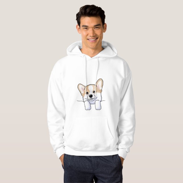 KiniArt Corgi Pocket Puppy Hoodie (Front Full)