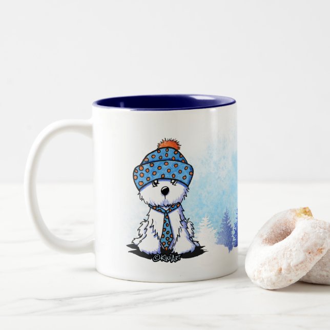 KiniArt Coton de Tulear Winter Mug (With Donut)