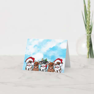 KiniArt Cows Christmas Holiday Card