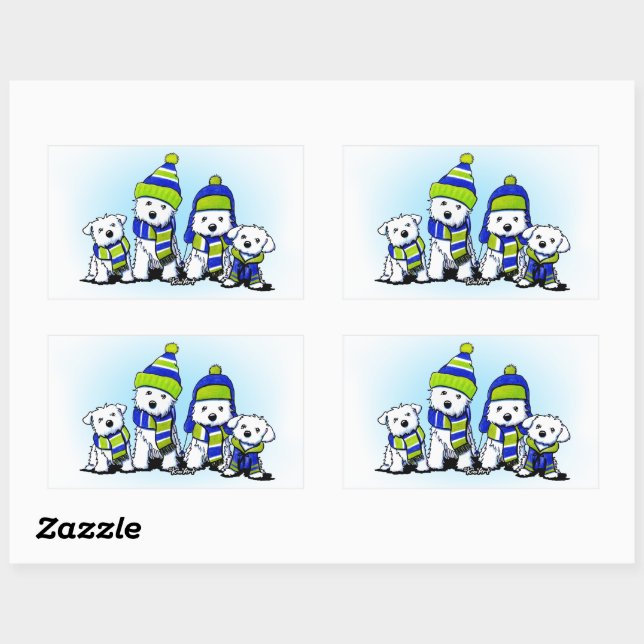 KiniArt COZY CREW Dogs Rectangular Sticker (Sheet)