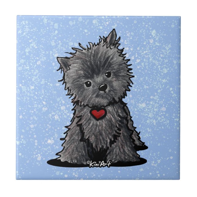 KiniArt Curious Affenpinscher Tile (Front)