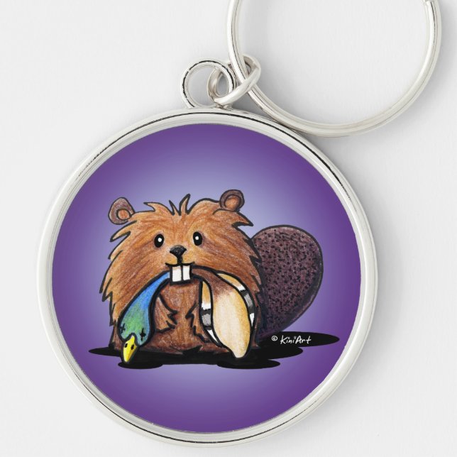 KiniArt Cute Beaver Keychain (Front)