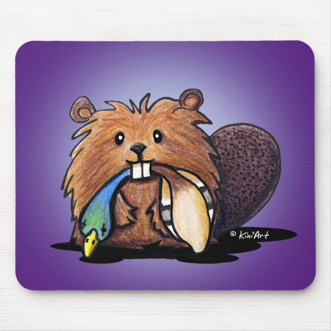 KiniArt Cute Beaver Mousepad (Front)