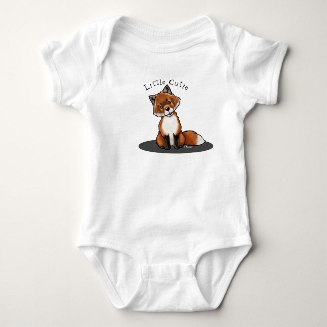 KiniArt Cute Fox Baby Bodysuit (Front)