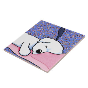KiniArt Dog Tired Bichon Ceramic Tile