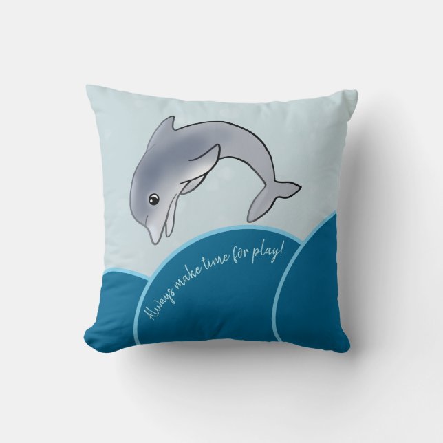 KiniArt Dolphin Ocean Cushion (Front)