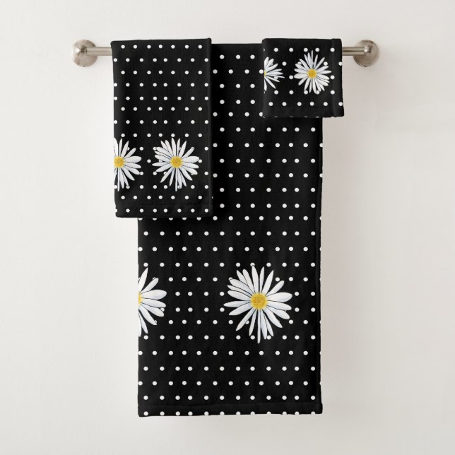 KiniArt Dotted Daisy Bath Towel Set (Insitu)