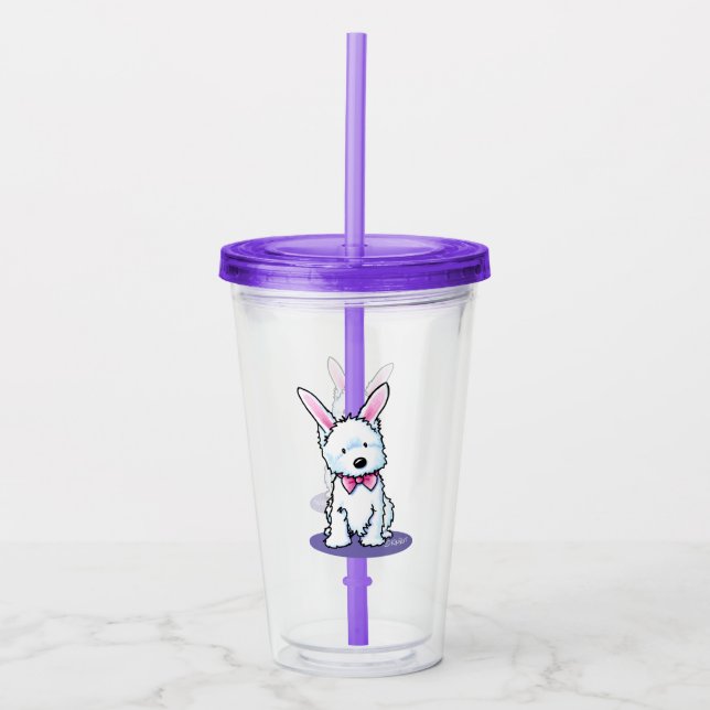 KiniArt Easter Westie Acrylic Tumbler (Front)
