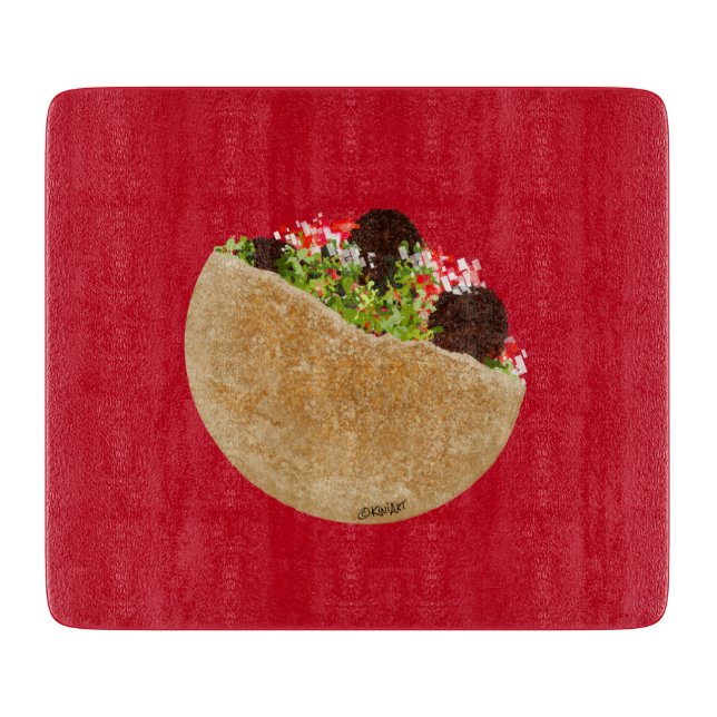 KiniArt Falafel Sandwich Cutting Board (Front)