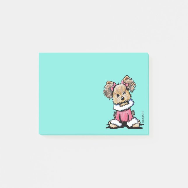 KiniArt Festive Yorkie Terrier Post-it Notes (Front)