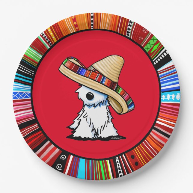 KiniArt Fiesta Westie Paper Plate (Front)