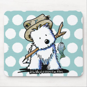 KiniArt Fishing Westie Mousepad