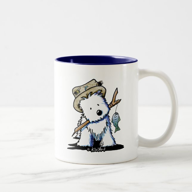 KiniArt Fishing Westie Mug (Right)