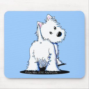 KiniArt Fluffy Butt Westie Mouse Pad