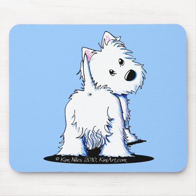 KiniArt Fluffy Butt Westie Mouse Pad (Front)